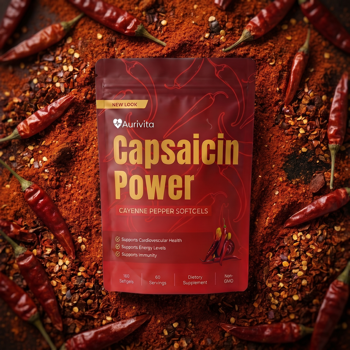 Aurivita Capsaicin Power pouch on chili powder